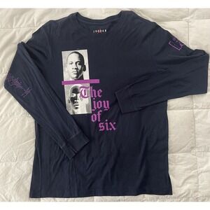 Nike Jordan The Joy of Six Rings Long Sleeve Navy Blue Men's Sz XL